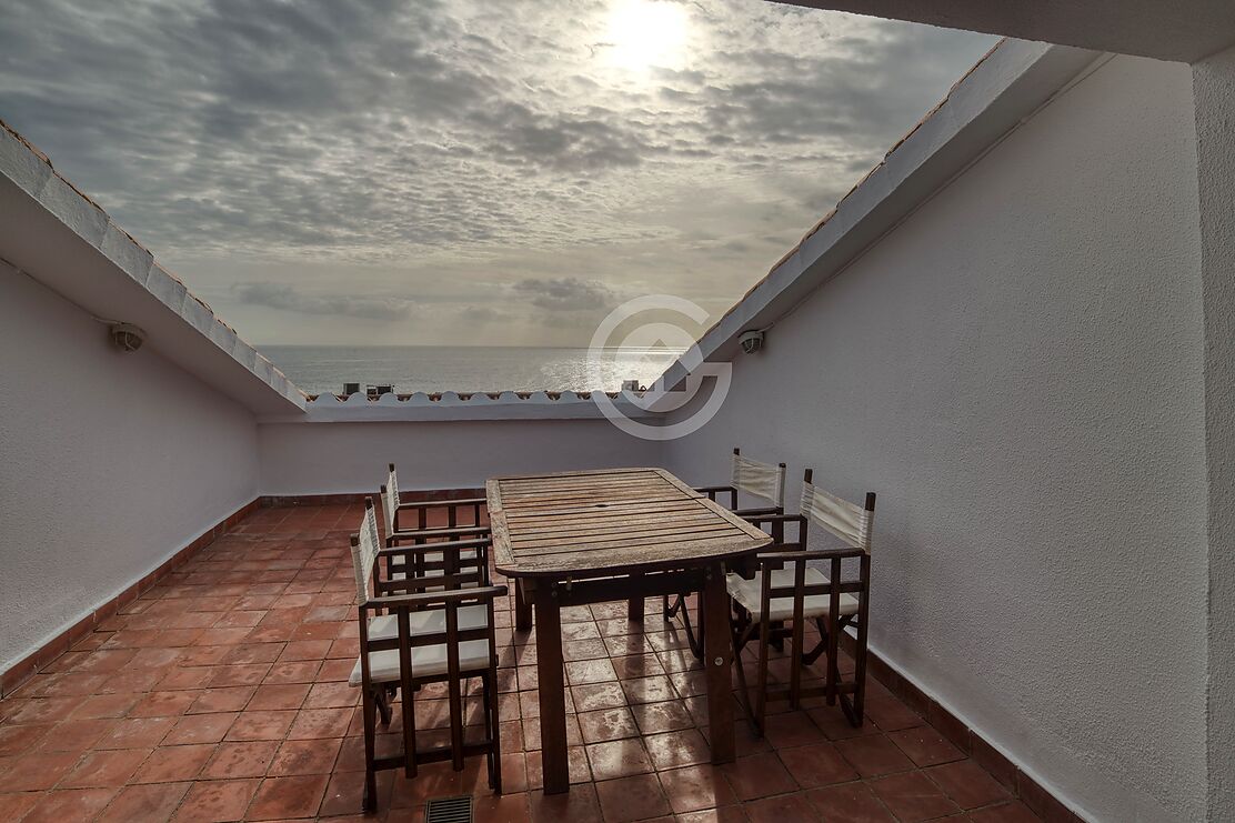 Penthouse with sea views 50 meters from the beach